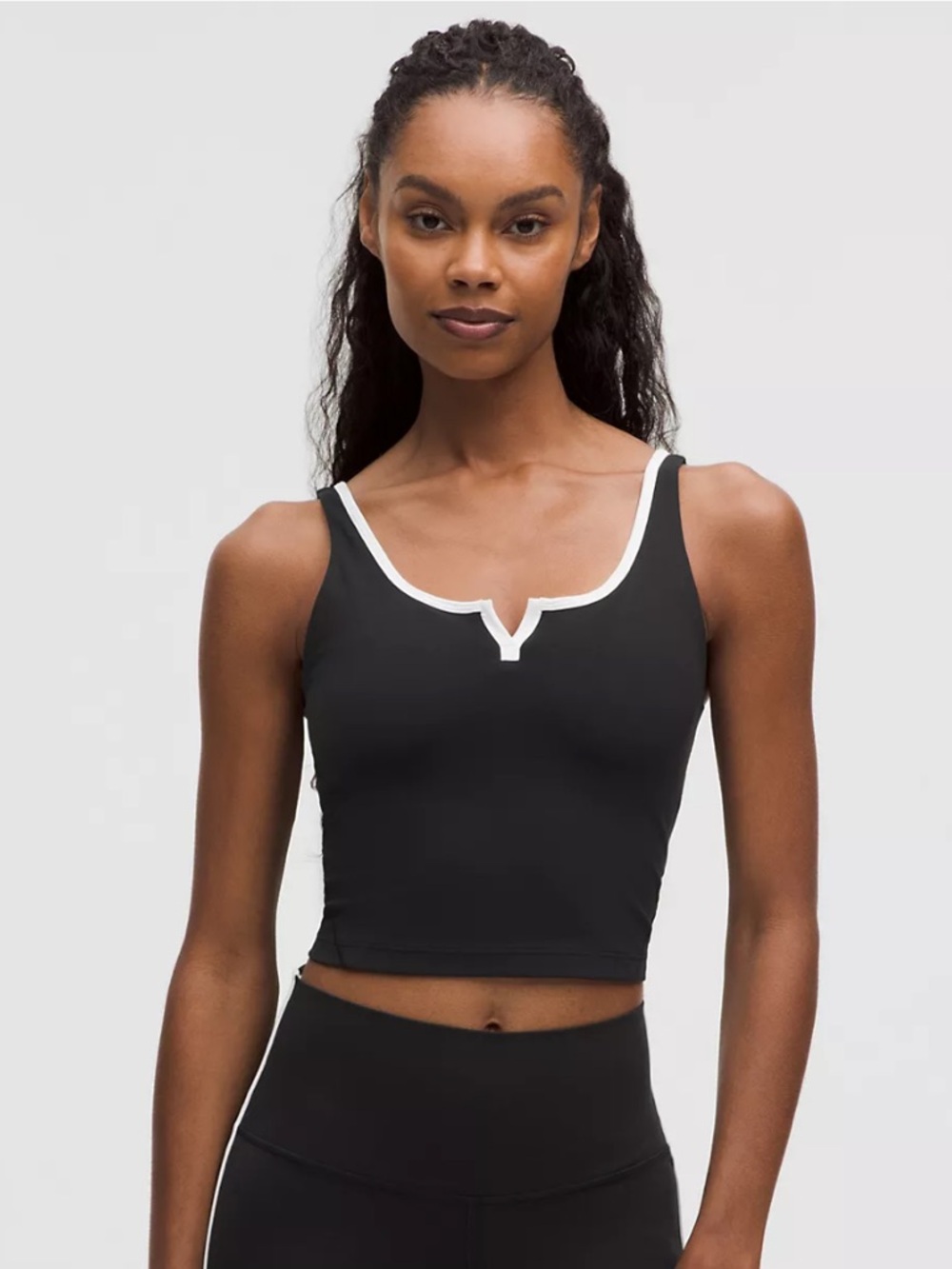 Lululemon Align Notched Neck Tank Top - Black and White Size 10